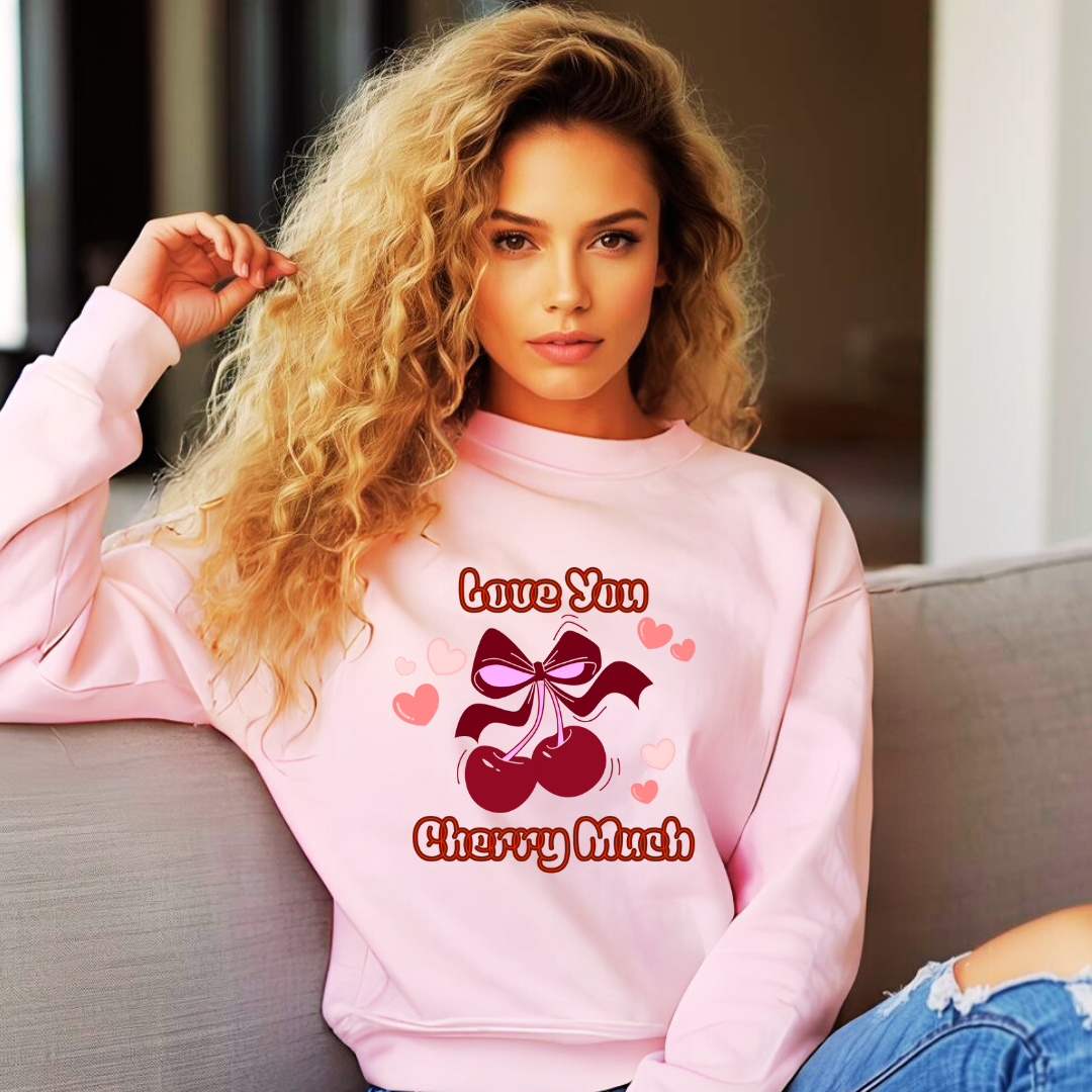 Love You Cherry Much Valentine’s Sweatshirt | Cute Cherry Aesthetic Cotton Jumper | Maliboo Original Design