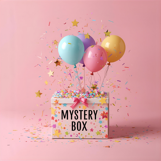 Maliboo Mystery Box with a selection of full-size vegan bath, body, and home fragrance products, wrapped and ready to surprise.