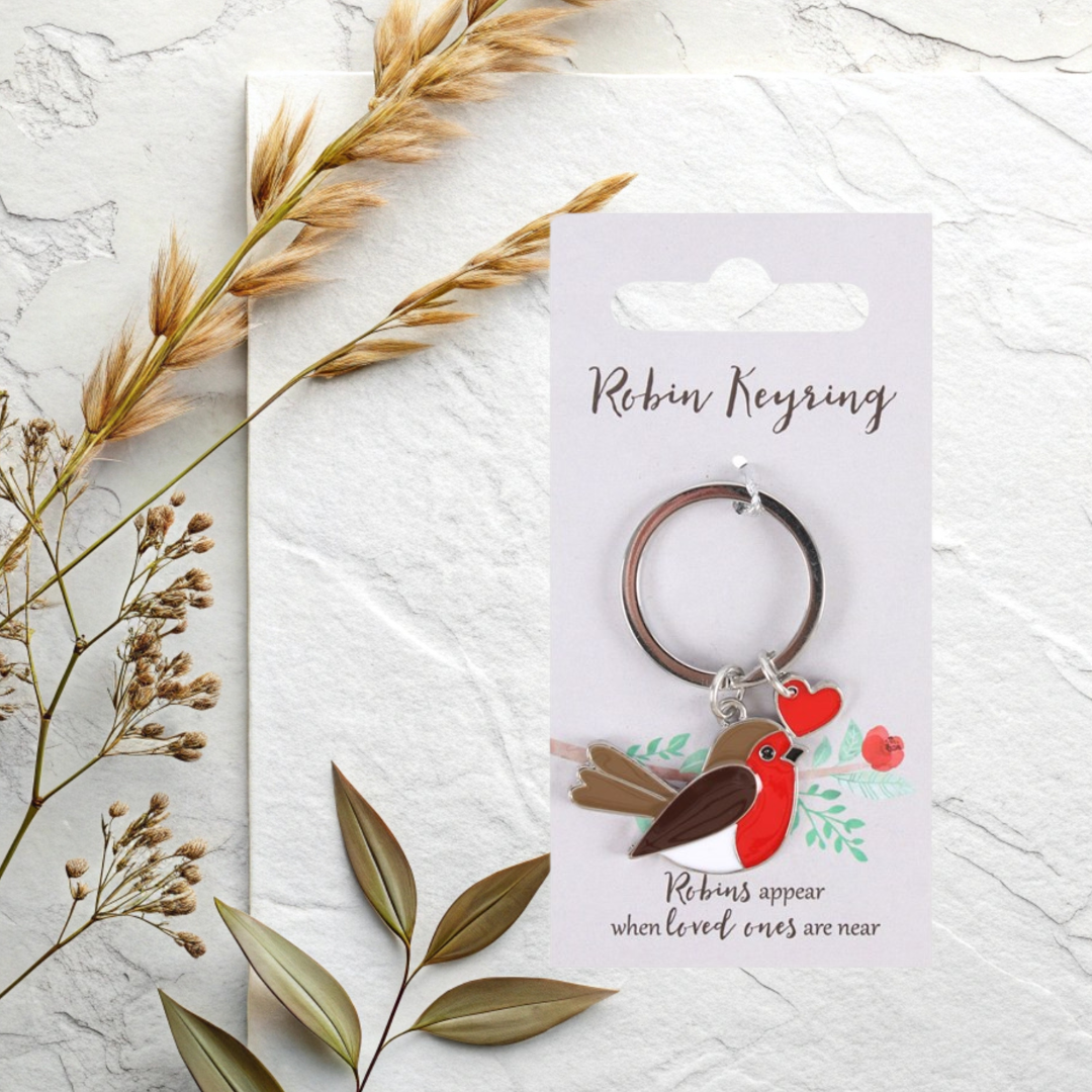Little Robin Keyring | Heart Charm Gift & Symbol of Loved Ones Near