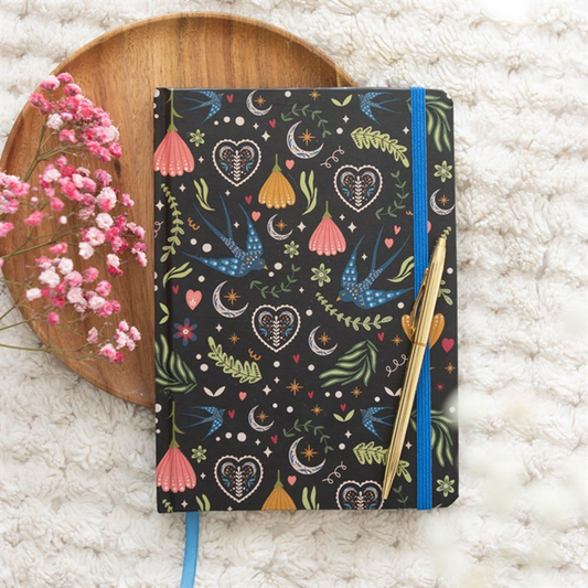 Midnight Blooms Notebook | A5 Floral Journal for Notes, Lists & Daily Reflections
