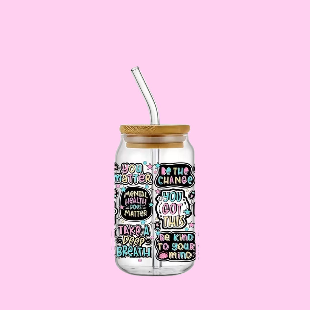 You Matter | 16oz Glass Tumbler, Lid & Straw