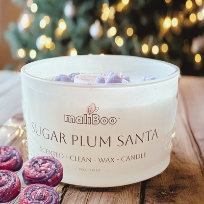 Sugar Plum Santa 3-Wick Candle