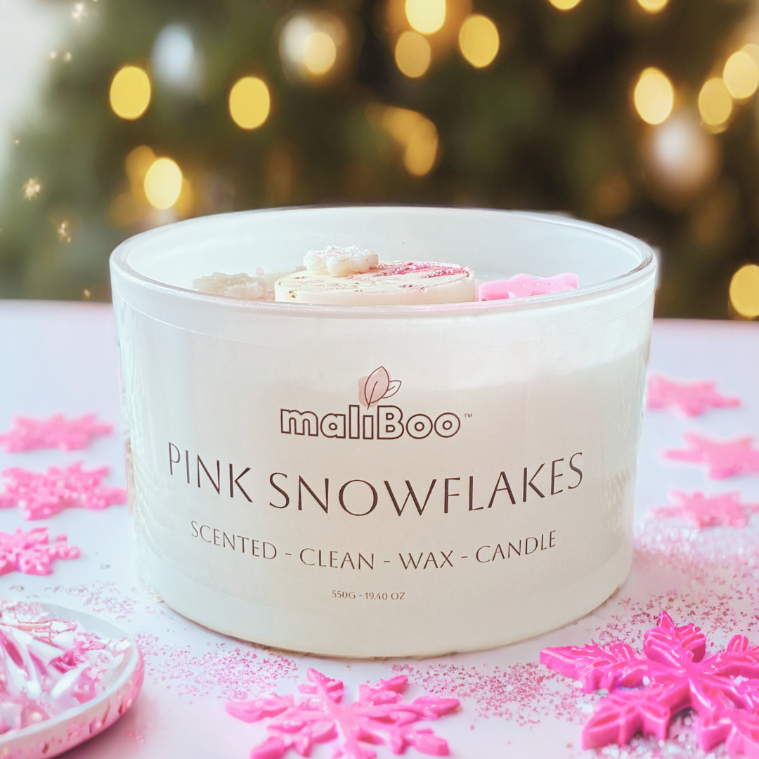 Pink Snowflakes 3-Wick Candle